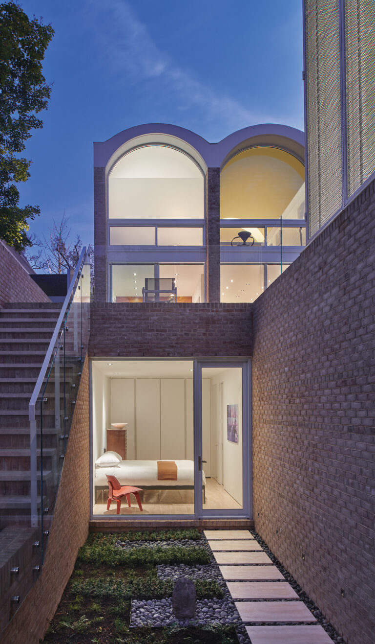 Robert Gurney executed the restoration of a DC residence originally designed by I.M. Pei in 1960. A sub-grade addition and accessory structure in the rear yard connect to the original house.