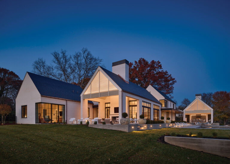The Five Gables project organizes the home’s functions around generous outdoor living spaces, with seamless movement between the interior and exterior.