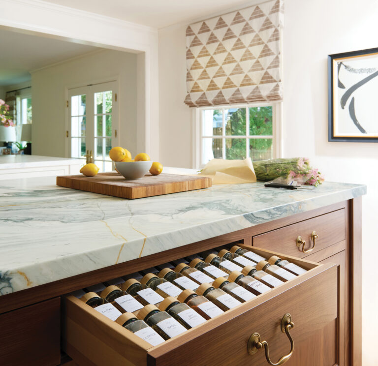 Thoughtful details enhance a bespoke kitchen in Bethesda.