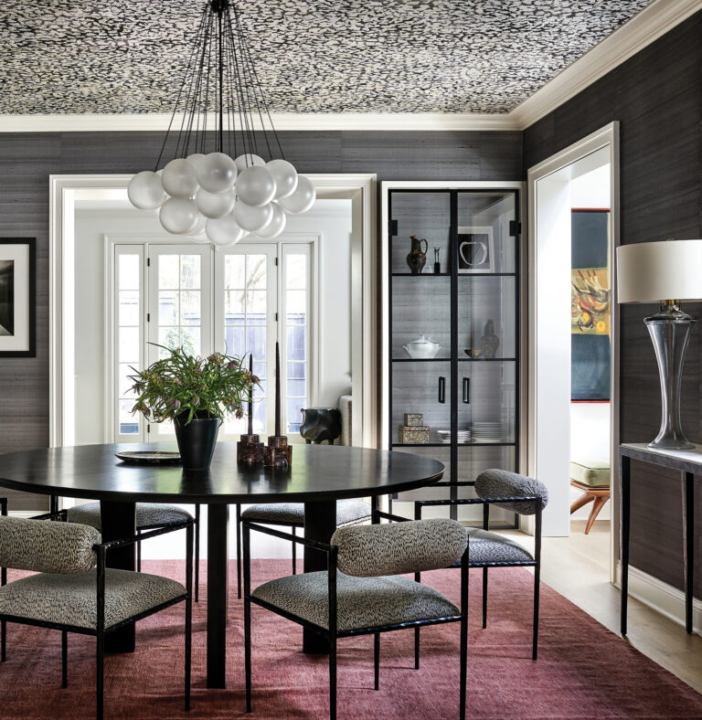 Luxe finishes elevate a Cleveland Park dining room, reimagined and expanded by Lyon Architecture.